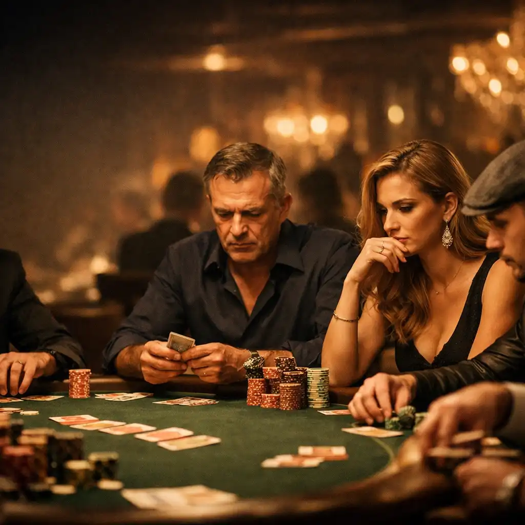 Pokerový stůl během turnaje